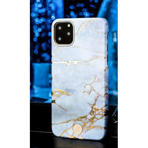 Etui Kingxbar Marble Apple iPhone 11 Pro Max biało-błękitny