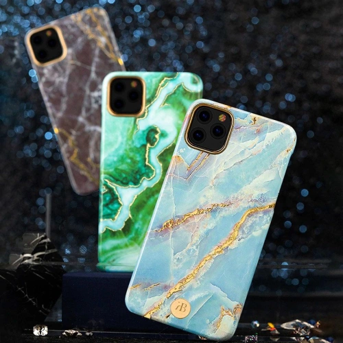 Etui Kingxbar Marble Apple iPhone 11 Pro Max biało-błękitny