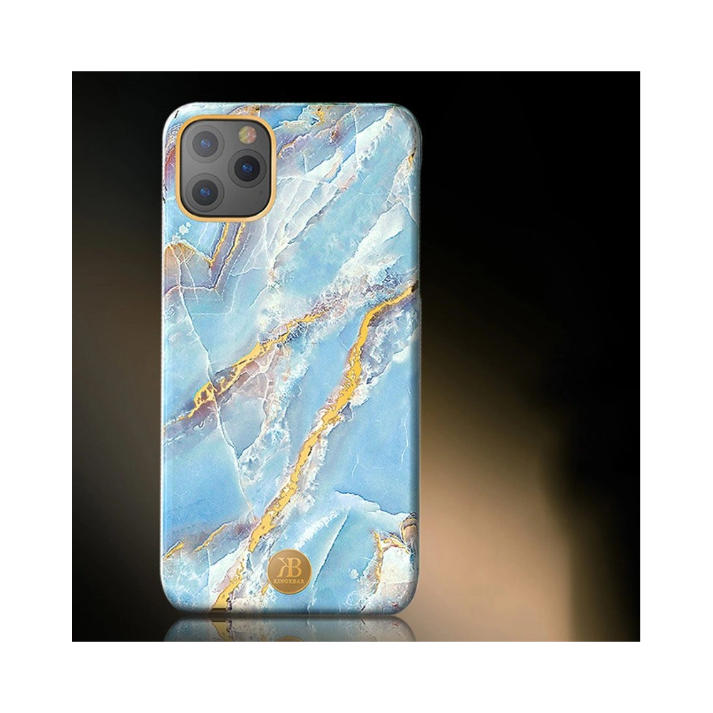 Hurtownia GSM - Etui Kingxbar Marble Apple iPhone 11 Pro Max bílo-modrý - KGX233 - {ean13} - Hurt