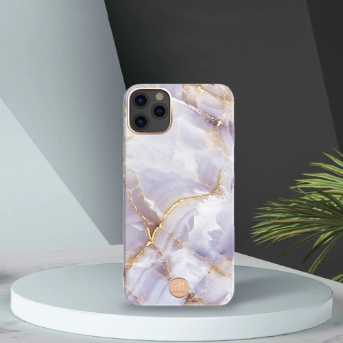 Etui Kingxbar Marble Apple iPhone 11 Pro Max biało-błękitny