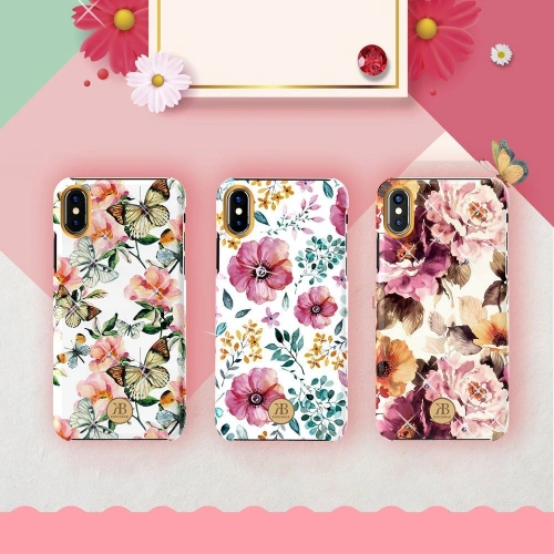 Etui Kingxbar Blossom Swarovski Apple iPhone XS Max różowy