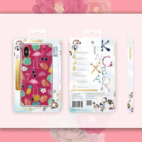 Etui Kingxbar Blossom Swarovski Apple iPhone XS Max różowy