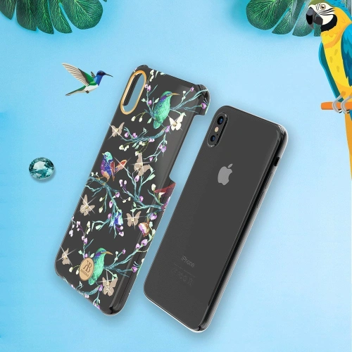 Etui Kingxbar Blossom Swarovski Apple iPhone XS Max różowy