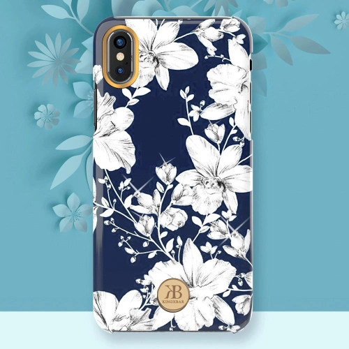 Etui Kingxbar Blossom Swarovski Apple iPhone XS Max różowy