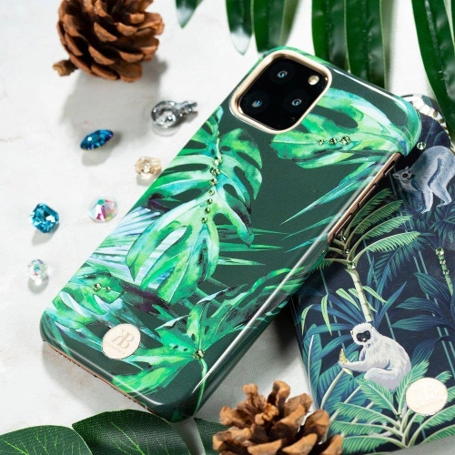 Etui Kingxbar Blossom Swarovski Apple iPhone 11 Pro wielokolorowy (Leaf)