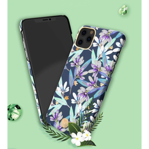 Etui Kingxbar Blossom Swarovski Apple iPhone 11 Pro Max wielokolorowy (Gardenia)