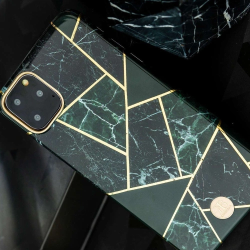 Etui Kingxbar Marble Apple iPhone 11 Pro zielony