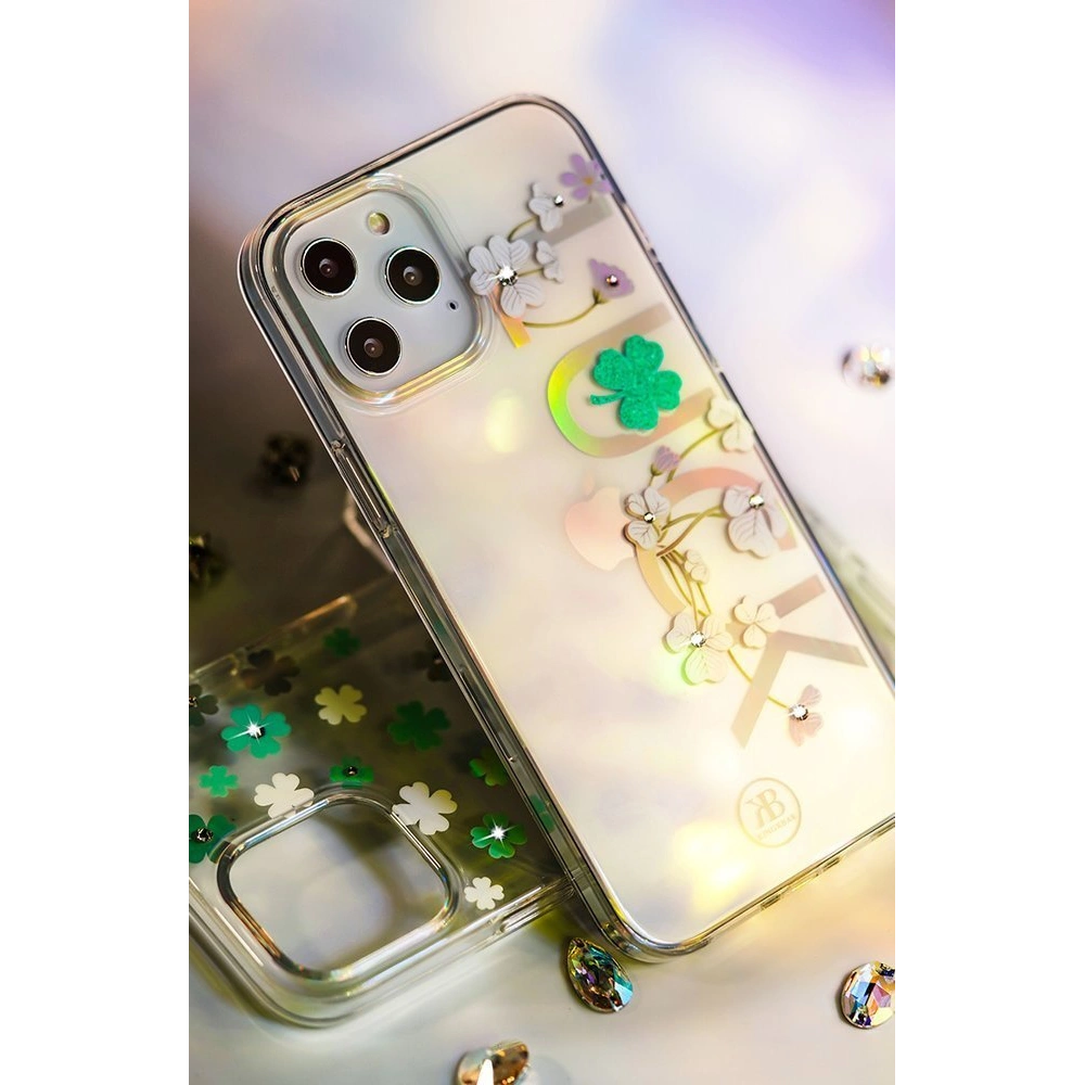Hurtownia GSM - Etui Kingxbar Lucky Swarovski Apple iPhone 12 mini átlátszó (Clover) - KGX249 - {ean13} - Hurt