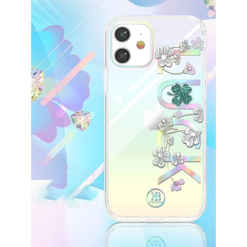 Wholesale Kingxbar Lucky Swarovski Apple iPhone 12/12 Pro clear (Clover) - KGX252 - {ean13} - Hurt
