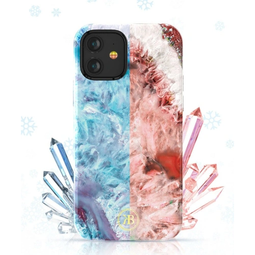 Etui Kingxbar Agate Apple iPhone 12 mini niebieski