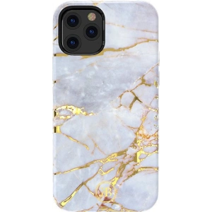 Etui Kingxbar Marble Apple iPhone 12 mini białobłękitny