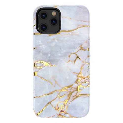 Etui Kingxbar Marble Apple iPhone 12 mini białobłękitny