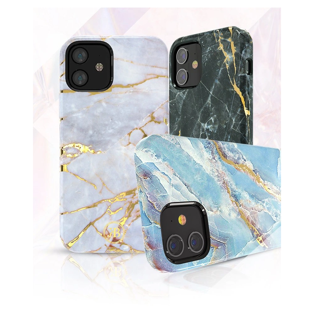 Hurtownia GSM - Etui Kingxbar Marble Apple iPhone 12 Pro Max alb-albastru - KGX263 - {ean13} - Hurt