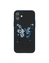 Etui Kingxbar Butterfly Swarovski Apple iPhone 12 mini modrý