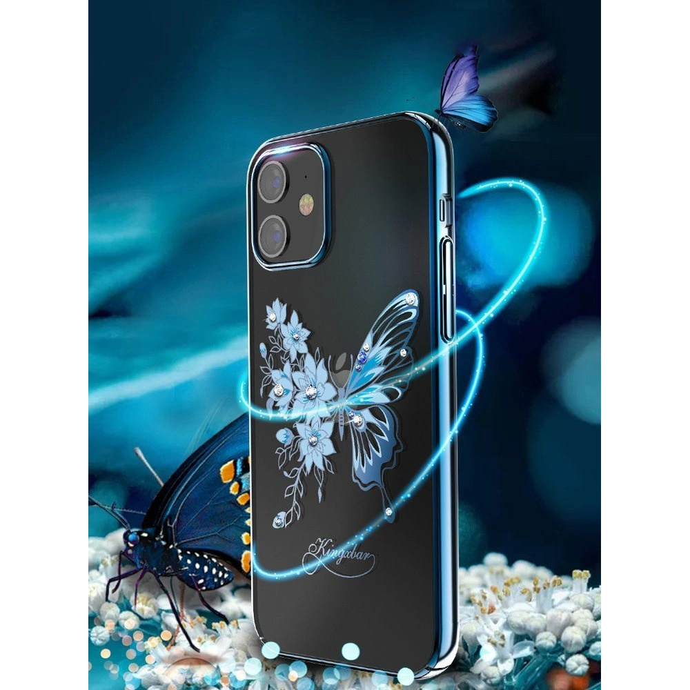 Hurtownia GSM - Etui Kingxbar Butterfly Swarovski Apple iPhone 12 mini modrý - KGX265 - {ean13} - Hurt