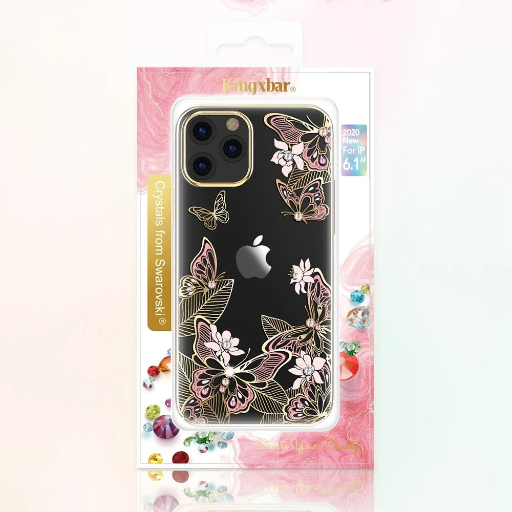 Hurtownia GSM - Etui Kingxbar Butterfly Swarovski Apple iPhone 12 mini modrý - KGX265 - {ean13} - Hurt
