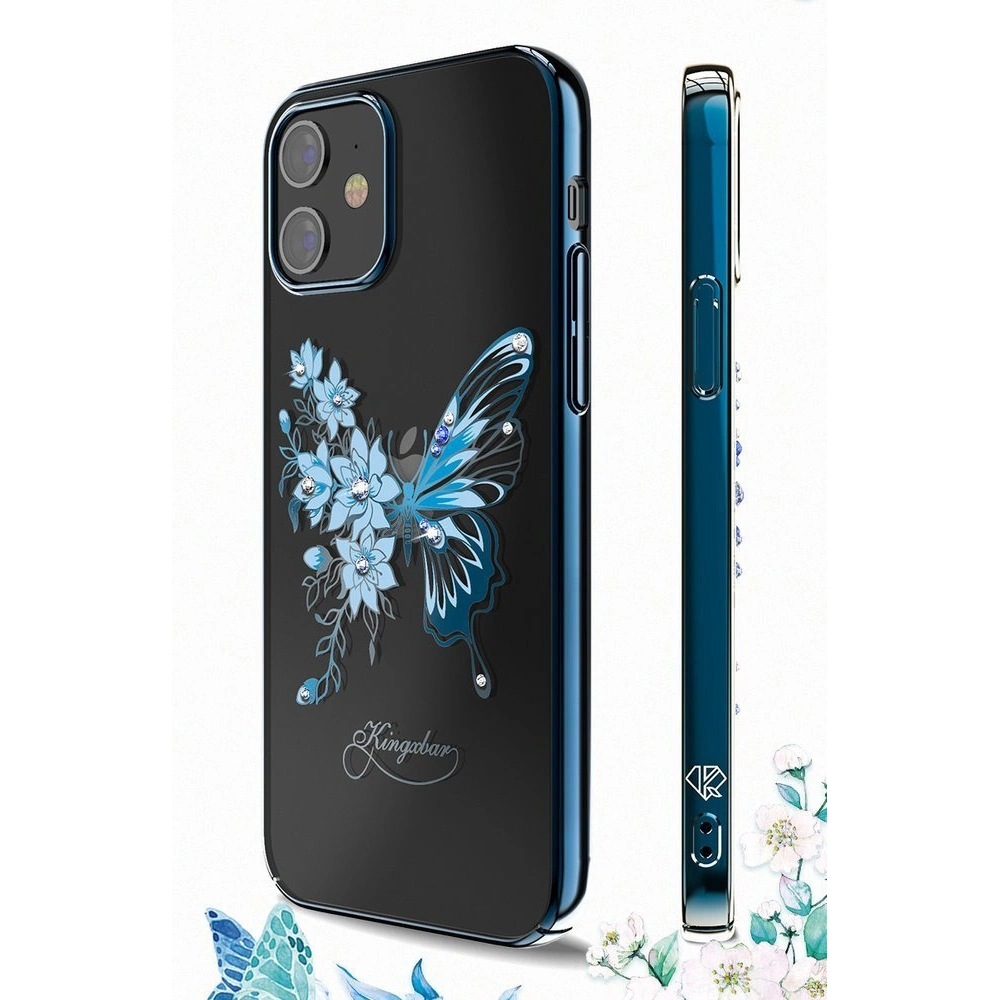 Hurtownia GSM - Etui Kingxbar Butterfly Swarovski Apple iPhone 12 mini modrý - KGX265 - {ean13} - Hurt