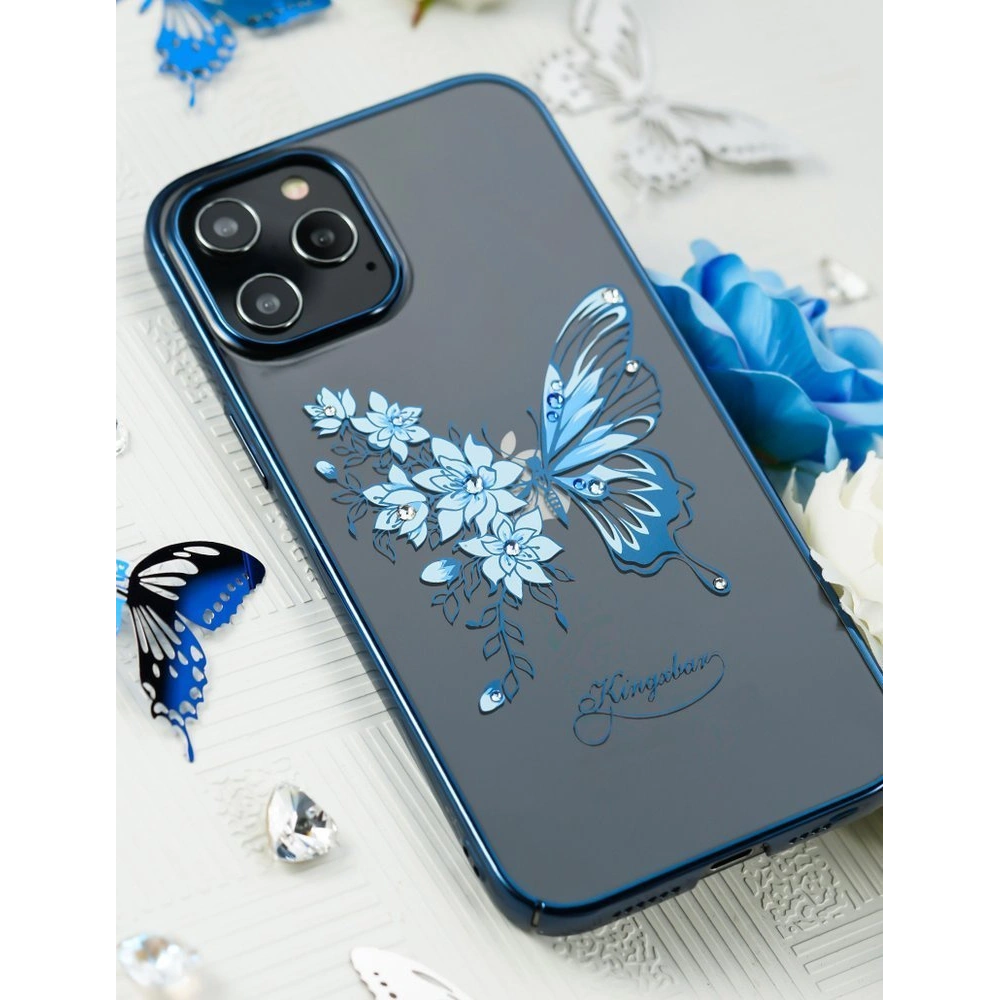 Hurtownia GSM - Etui Kingxbar Butterfly Swarovski Apple iPhone 12 mini modrý - KGX265 - {ean13} - Hurt