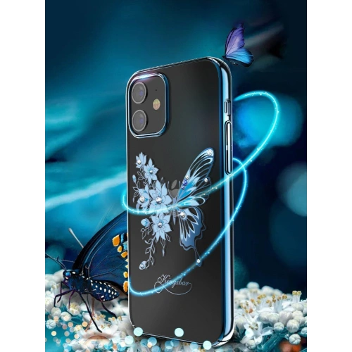 Etui Kingxbar Butterfly Swarovski Apple iPhone 12 mini fioletowy