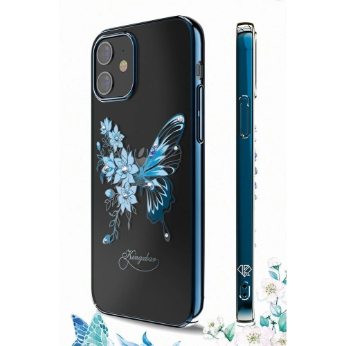 Etui Kingxbar Butterfly Swarovski Apple iPhone 12 mini fioletowy