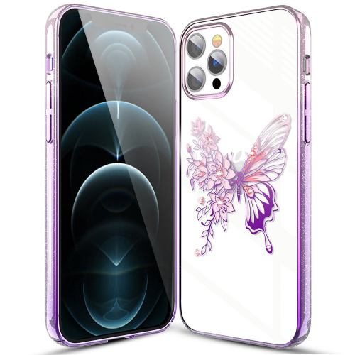 Kingxbar Distributor - 6959003598561 - KGX284 - Kingxbar Butterfly Swarovski Apple iPhone 12 Pro Max pink - B2B homescreen
