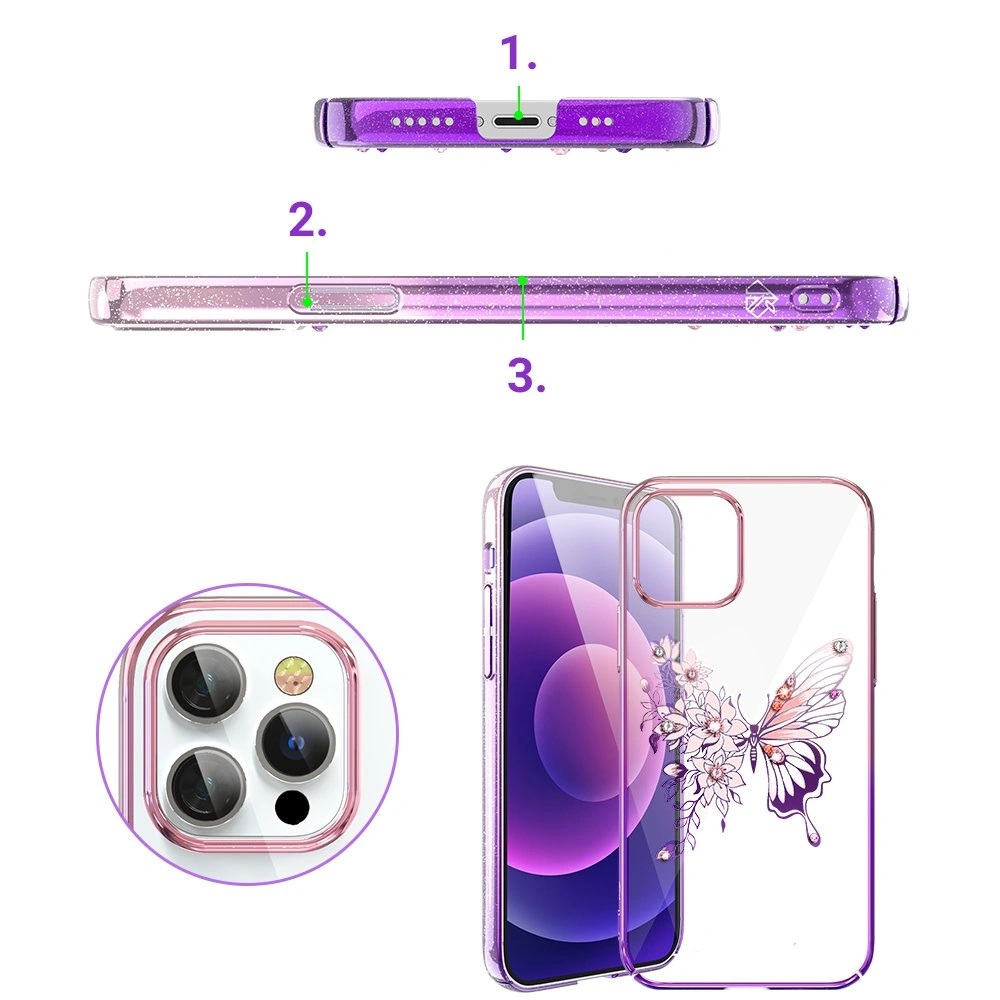 Hurtownia GSM - Etui Kingxbar Butterfly Swarovski Apple iPhone 12 Pro Max różowy - KGX284 - {ean13} - Hurt