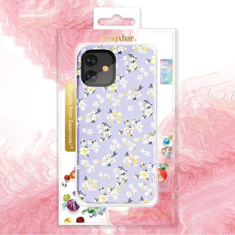 Hurtownia GSM - Etui Kingxbar Blossom Swarovski Apple iPhone 12 mini mnohobarevné (Gardenia) - KGX289 - {ean13} - Hurt
