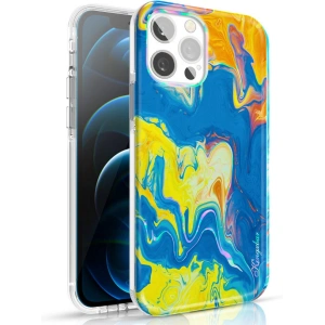 Hurtownia GSM - Etui Kingxbar Akvarel Apple iPhone 12/12 Pro žluto-modrý - KGX293 - {ean13} - Hurt