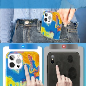Hurtownia GSM - Etui Kingxbar Akvarel Apple iPhone 12/12 Pro žluto-modrý - KGX293 - {ean13} - Hurt