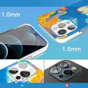 Hurtownia GSM - Etui Kingxbar Akvarel Apple iPhone 12/12 Pro žluto-modrý - KGX293 - {ean13} - Hurt