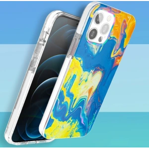 Hurtownia GSM - Etui Kingxbar Akvarel Apple iPhone 12/12 Pro žluto-modrý - KGX293 - {ean13} - Hurt