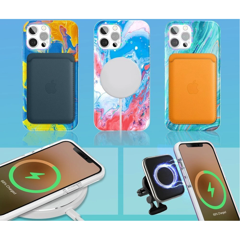 Hurtownia GSM - Etui Kingxbar Vízfesték Apple iPhone 12/12 Pro sárga-kék - KGX293 - {ean13} - Hurt