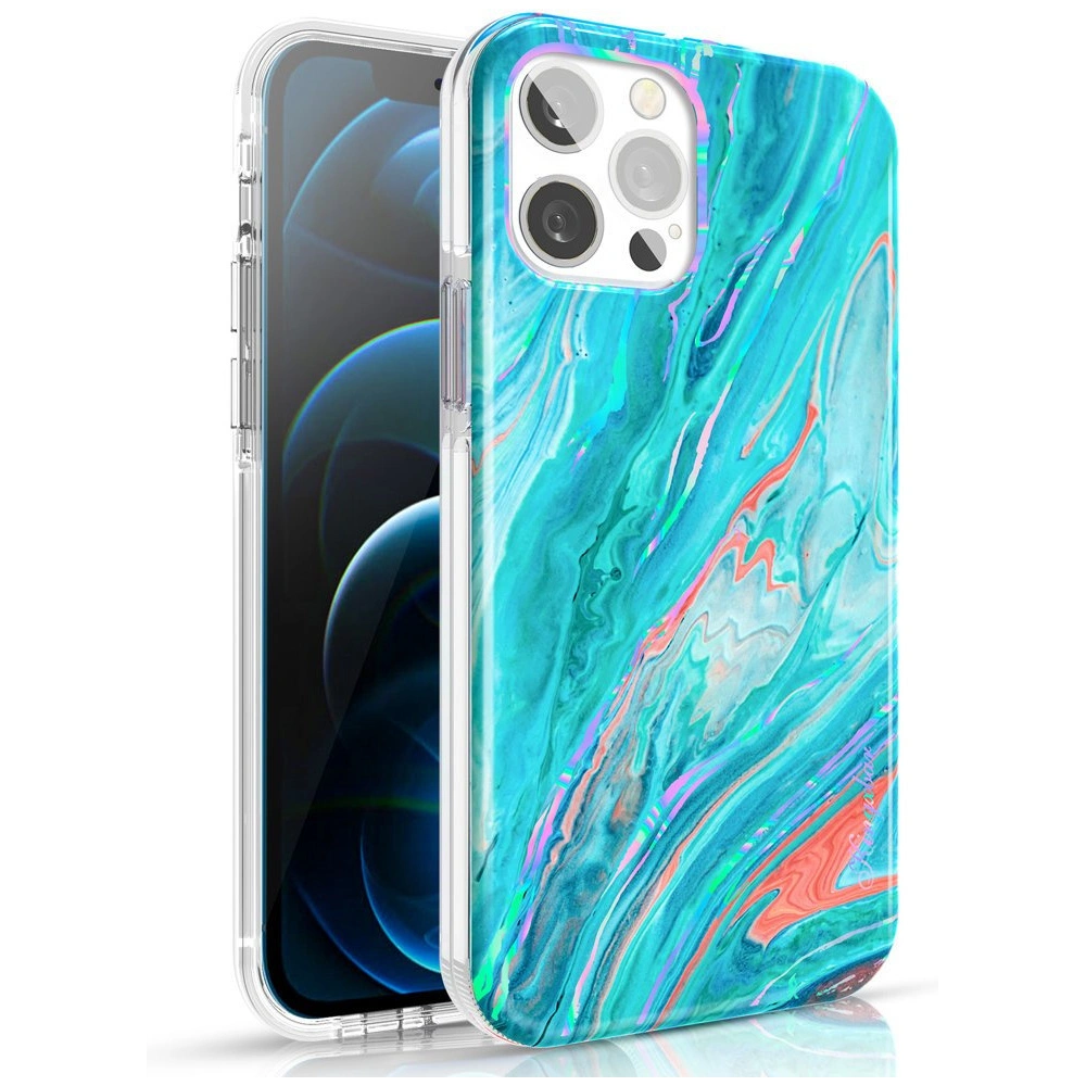 Hurtownia GSM - Case Kingxbar Watercolour Apple iPhone 12 Pro Max rosa-grün - KGX294 - {ean13} - Hurt