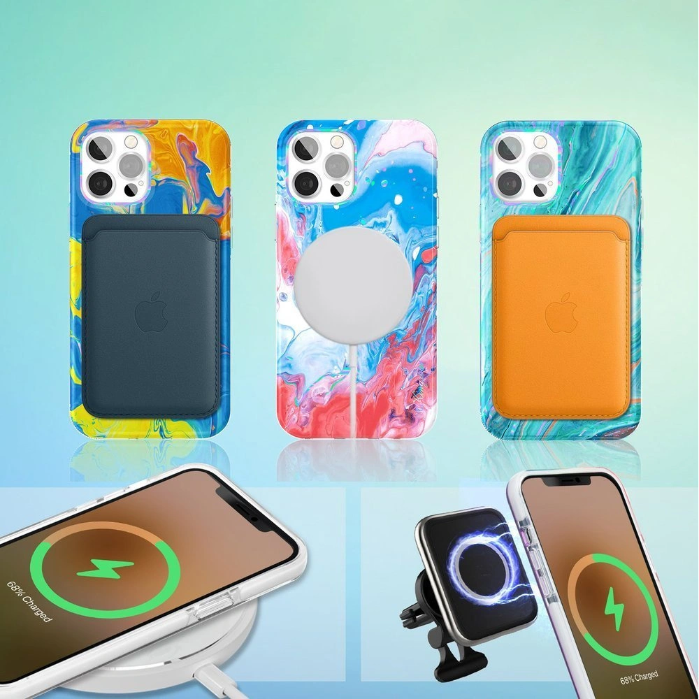 Hurtownia GSM - Case Kingxbar Watercolour Apple iPhone 12 Pro Max rosa-grün - KGX294 - {ean13} - Hurt