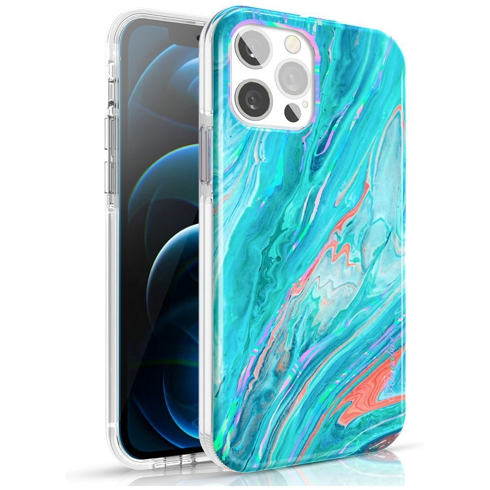 Hurtownia GSM - Etui Kingxbar Vízfesték Apple iPhone 12/12 Pro rózsaszín-zöld - KGX295 - {ean13} - Hurt