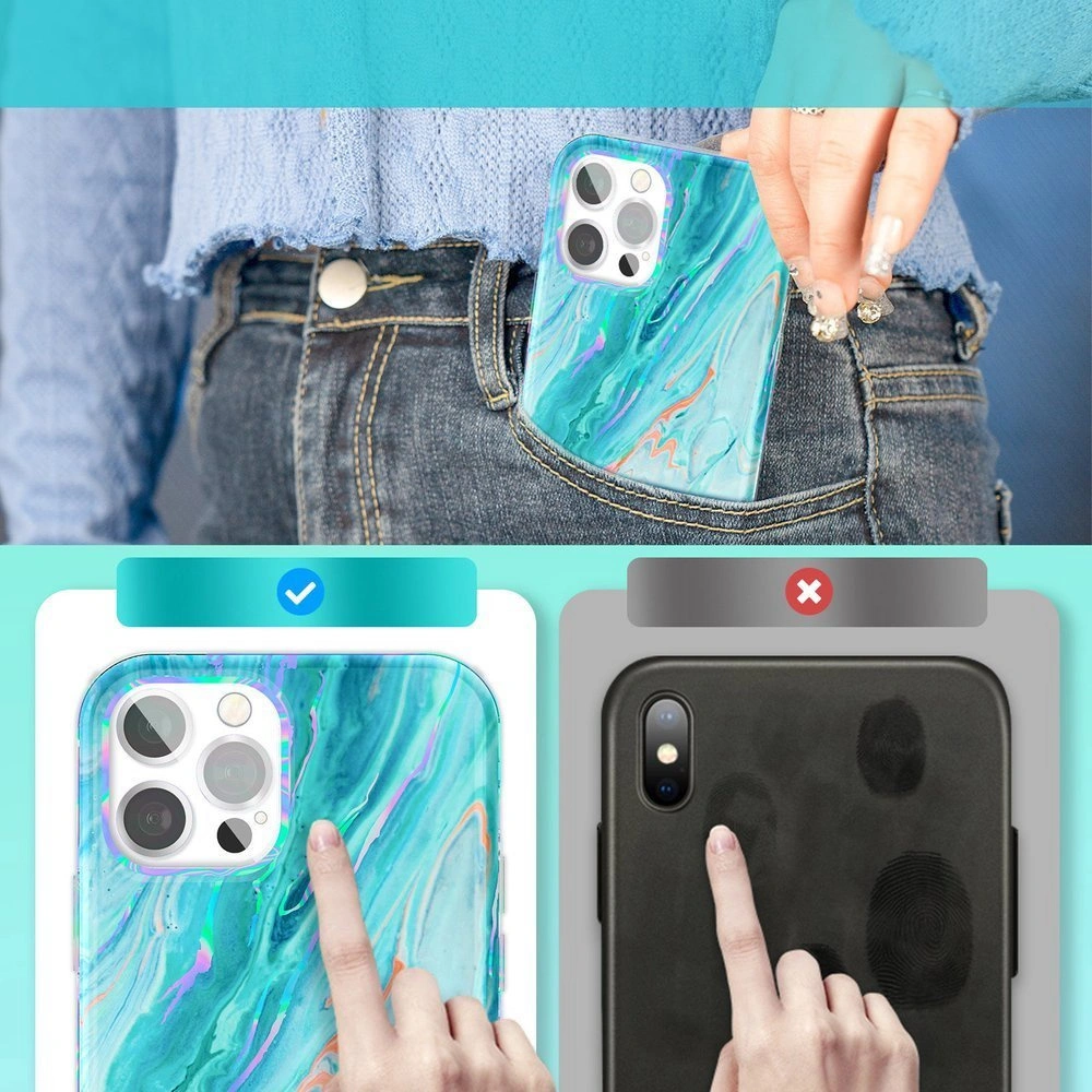 Hurtownia GSM - Etui Kingxbar Vízfesték Apple iPhone 12/12 Pro rózsaszín-zöld - KGX295 - {ean13} - Hurt