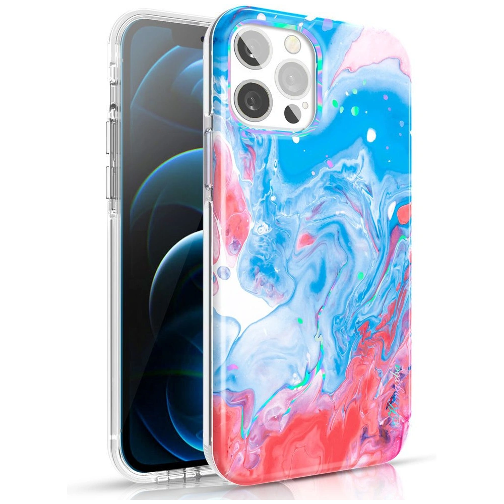 Hurtownia GSM - Etui Kingxbar Watercolour Apple iPhone 12 Pro Max rozie albastru - KGX296 - {ean13} - Hurt