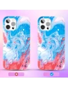Hurtownia GSM - Etui Kingxbar Akvarelový Apple iPhone 12 Pro Max modro-růžový - KGX296 - {ean13} - Hurt