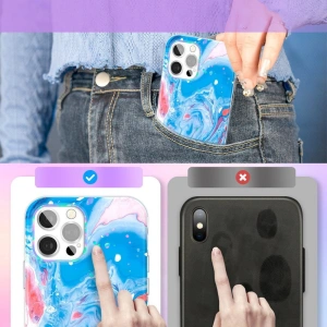 Hurtownia GSM - Etui Kingxbar Akvarelový Apple iPhone 12 Pro Max modro-růžový - KGX296 - {ean13} - Hurt