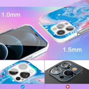 Hurtownia GSM - Etui Kingxbar Akvarelový Apple iPhone 12 Pro Max modro-růžový - KGX296 - {ean13} - Hurt