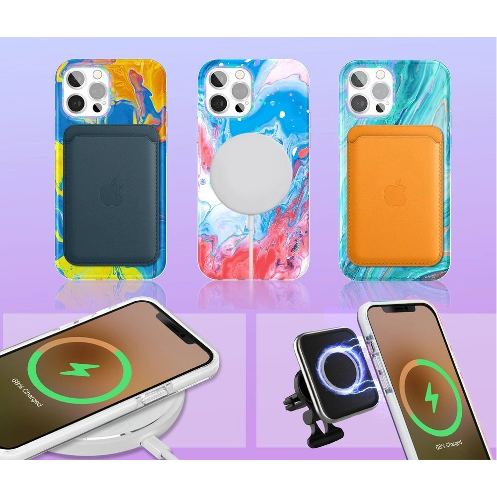 Hurtownia GSM - Etui Kingxbar Akvarelový Apple iPhone 12 Pro Max modro-růžový - KGX296 - {ean13} - Hurt