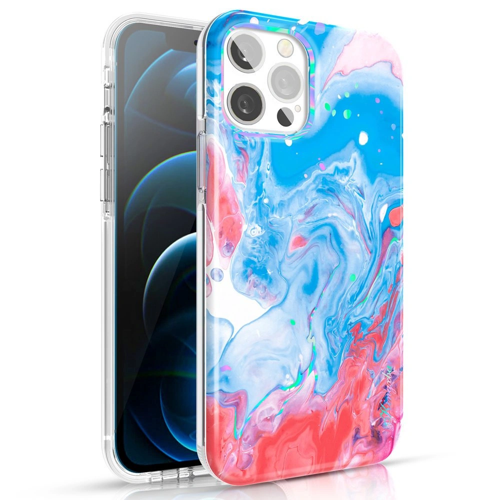 Hurtownia GSM - Etui Kingxbar Akril Apple iPhone 12/12 Pro kék-rózsaszín - KGX297 - {ean13} - Hurt