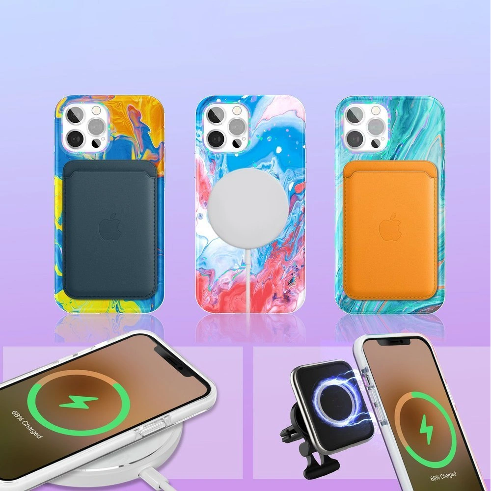 Hurtownia GSM - Etui Kingxbar Watercolour Apple iPhone 12/12 Pro modro-růžový - KGX297 - {ean13} - Hurt