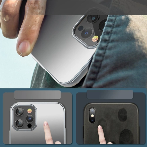 Etui Kingxbar Aurora Apple iPhone 12 Pro Max czarno-srebrny