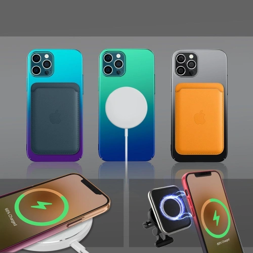 Etui Kingxbar Aurora Apple iPhone 12 Pro Max czarno-srebrny