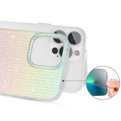 Etui Kingxbar Travel Apple iPhone 13 Pro niebiesko-pomarańczowy (Clouds)