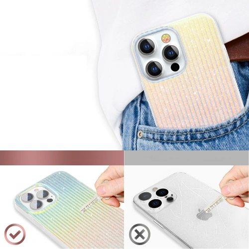 Etui Kingxbar Travel Apple iPhone 13 Pro niebiesko-pomarańczowy (Clouds)