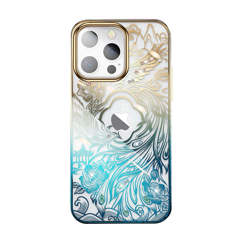 Hurtownia GSM - Etui Kingxbar Phoenix Swarovski Apple iPhone 13 aur-albastru (Reborn) - KGX330 - {ean13} - Hurt