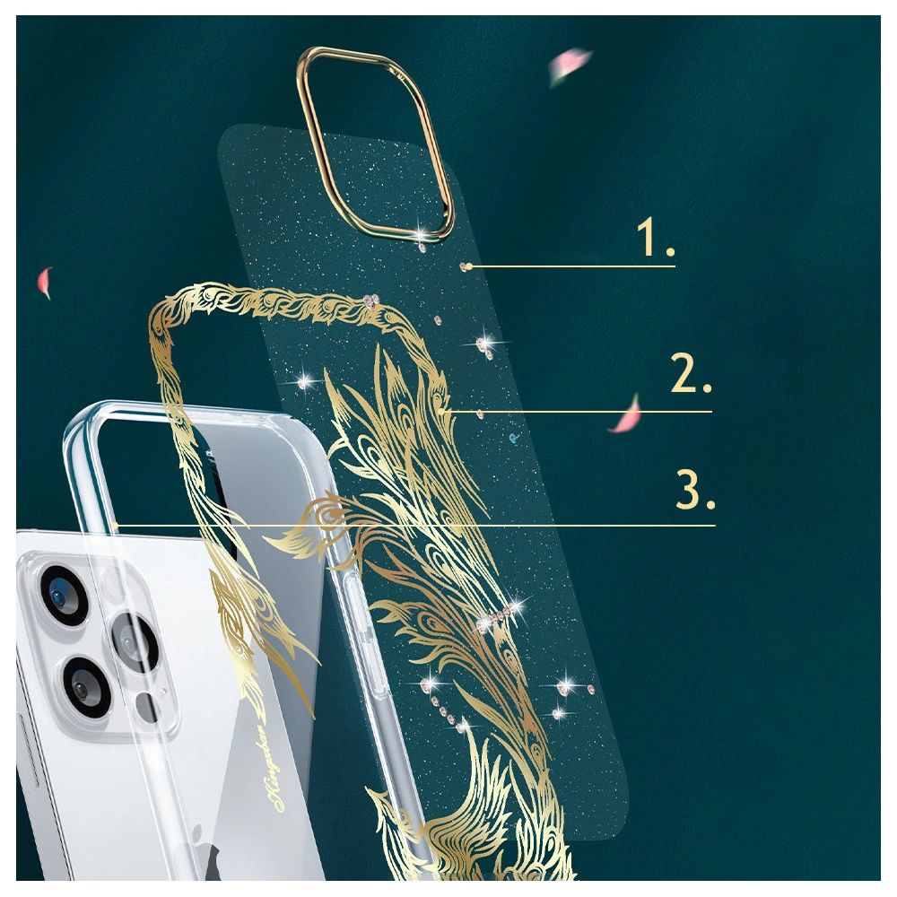Hurtownia GSM - Etui Kingxbar Phoenix Swarovski Apple iPhone 13 aur-albastru (Reborn) - KGX330 - {ean13} - Hurt