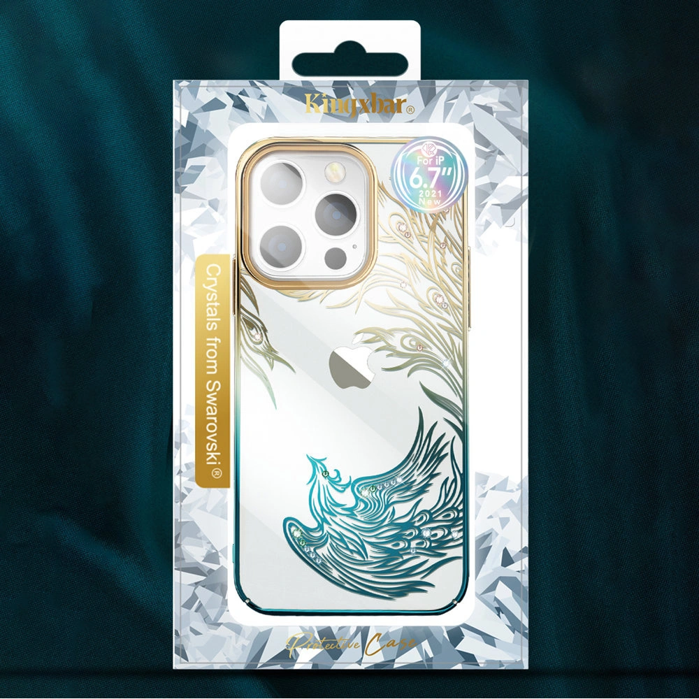 Wholesale Kingxbar Phoenix Swarovski Apple iPhone 13 gold-blue (Reborn) - KGX330 - {ean13} - Hurt